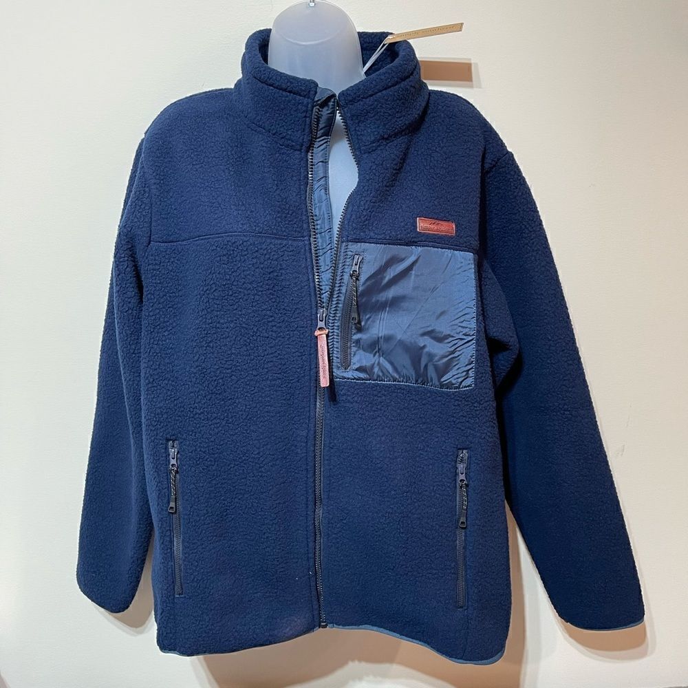 Simple Southern Mens Sherpa Jacket Med Blue NWT